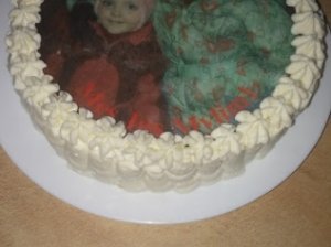 Maskarponės sūrio tortas su valgomu paveikslėliu