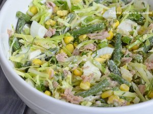 Kopūstų salotos su tunu be majoneze
