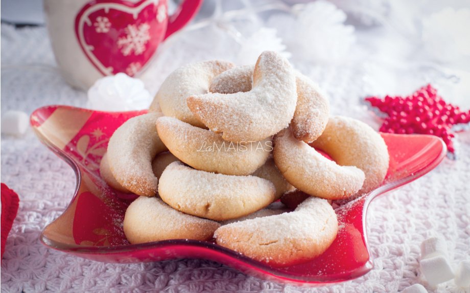 Austriški vaniliniai Kalėdiniai sausainiai Pasagėlės (Vanillekipferl)